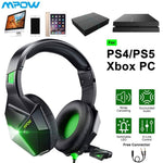 Mpow Gaming Headset Mic LED Headphones Stereo Bass Surround For PC PS5 Xbox One